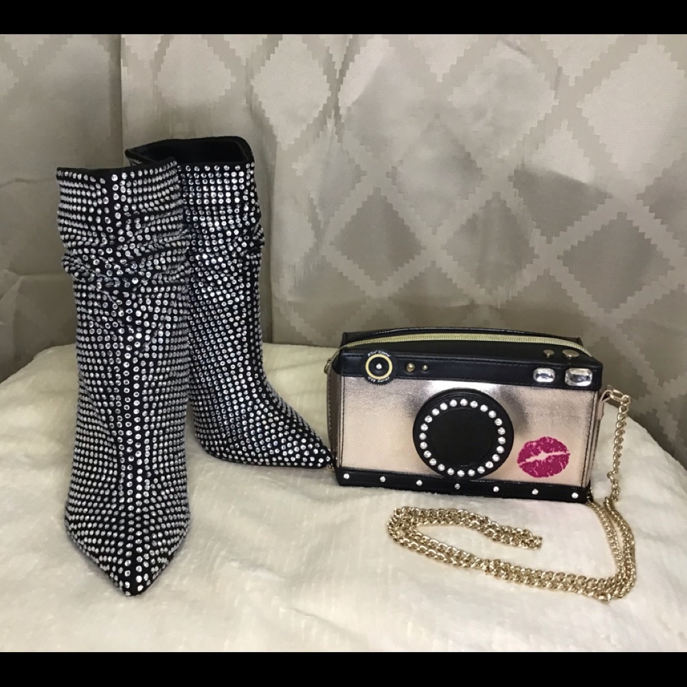 Prettylittlething Rhinestone Glitter Ankle Booties